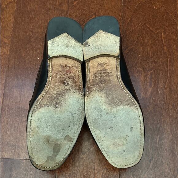 Magnanni Classic Black Leather Slip-On Loafers with Stitch Work, Size 9.5 main image 7